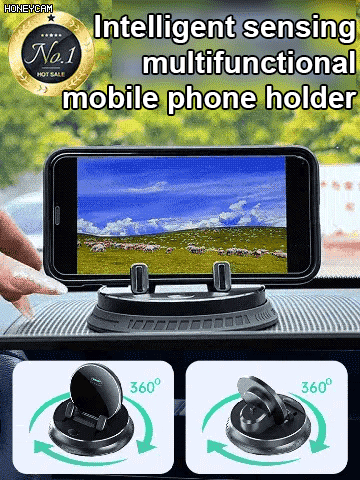 【Free Trial】[AI Intelligent Sensor] Multifunctional Mobile Phone Holder 🚗 360-Degree Free Rotation