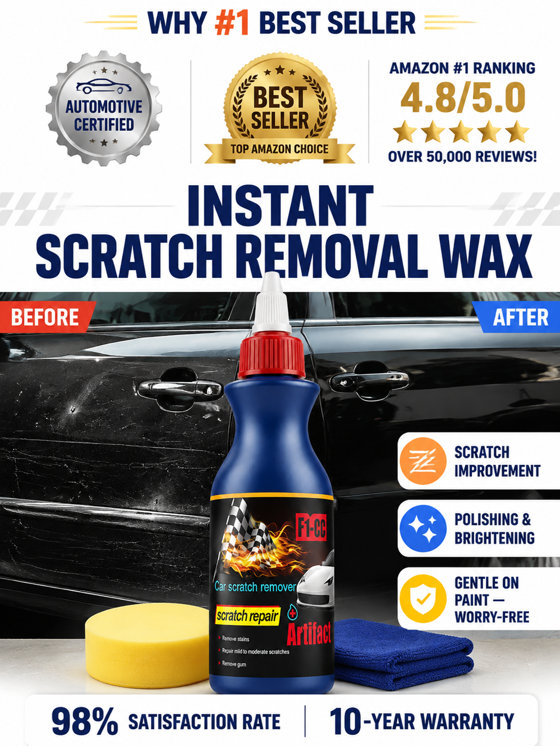 Car Scratch Repair Spray [Buy 1 Get 1 Free]