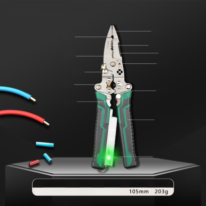 Ein 10-in-1-Elektrowerkzeug – Tester, Schraubendreher, Abisolierzange und mehr.