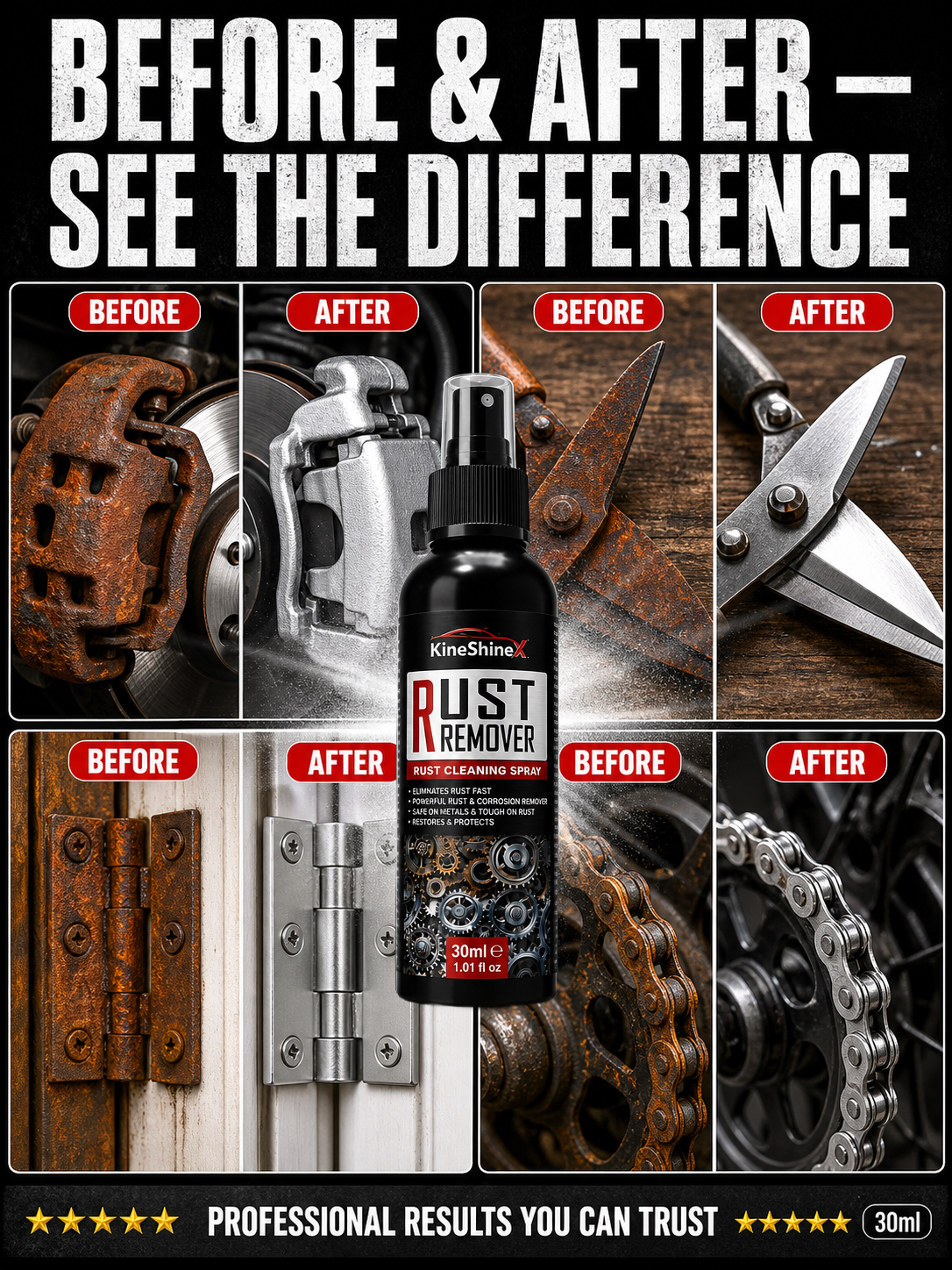 Powerful Rust Remover Spray [Removes Rust in Three Seconds]