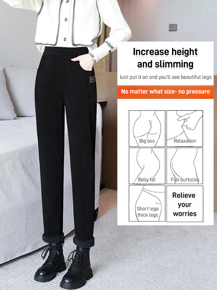 High-waisted warm padded pants