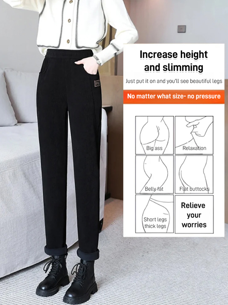 High-waisted warm padded pants