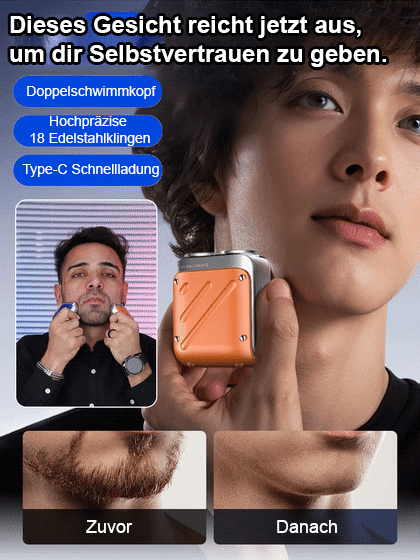 【50% Rabatt】Tragbarer elektrischer Rasierer mit Doppelkopf