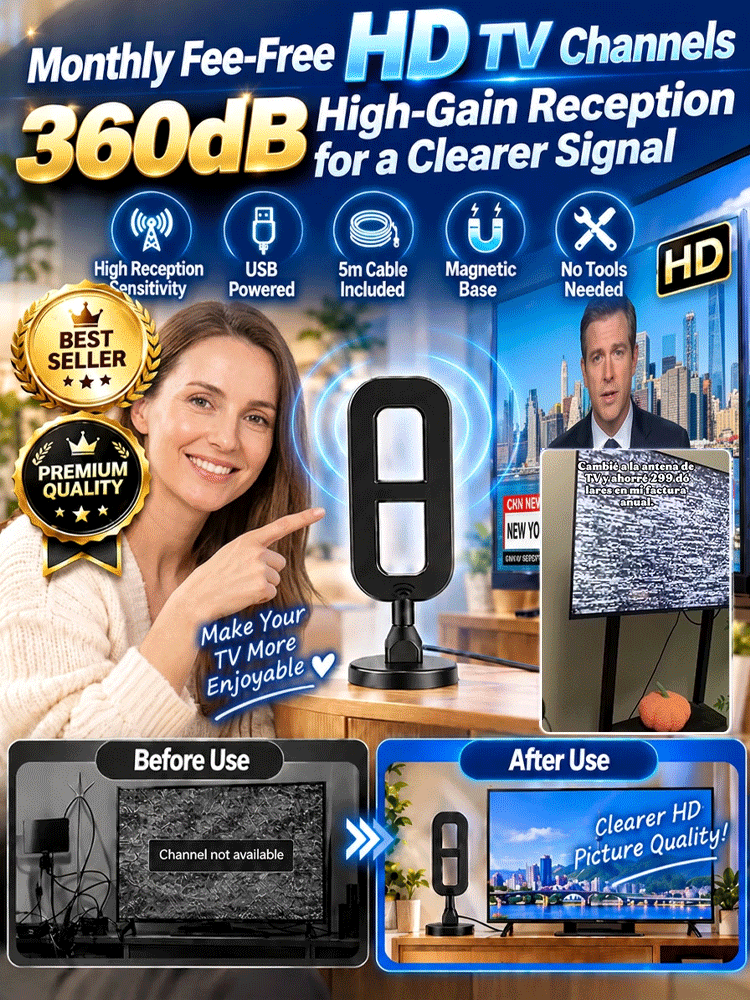 📺 X-Radar HD Antenna | 1000+ Free Channels for Life