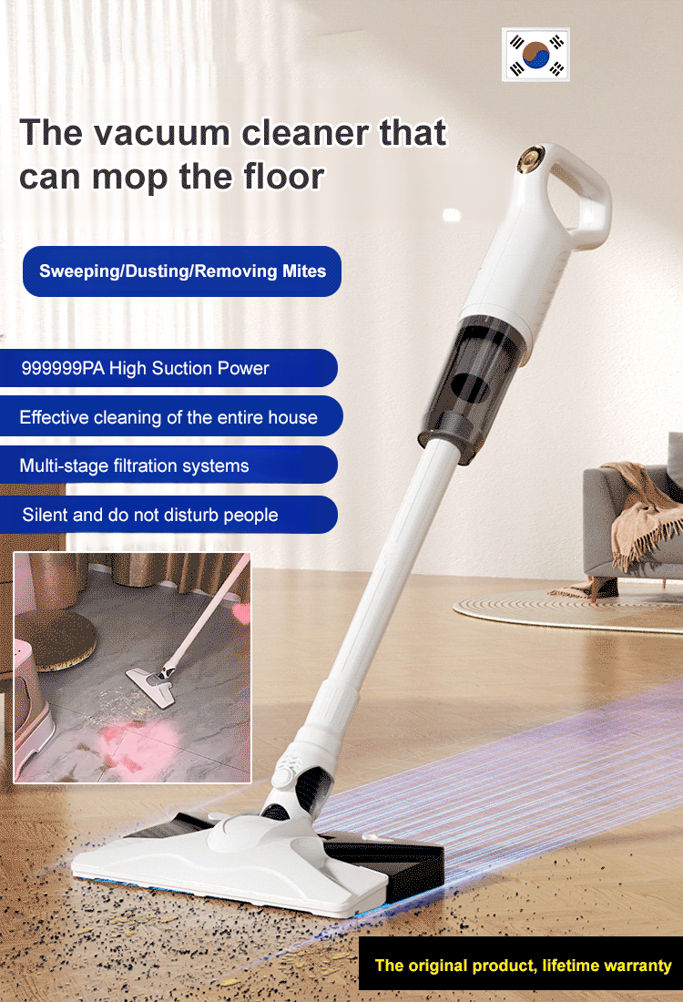 [Wireless vacuuming and mopping] High suction power dust mite removal mopping machine