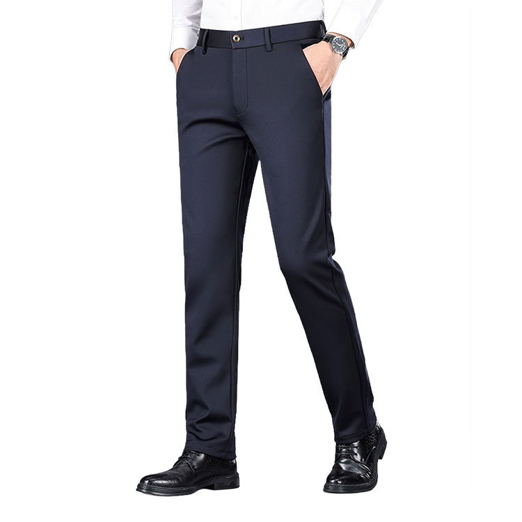 Straight padded business suit pants men