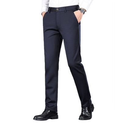 Straight padded business suit pants men