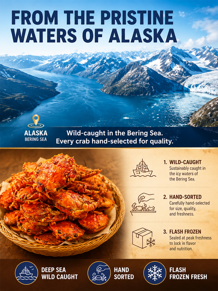 🦀 Wild Alaskan Crispy Mini Crabs – The Ultimate Guilt-Free Crunch!
