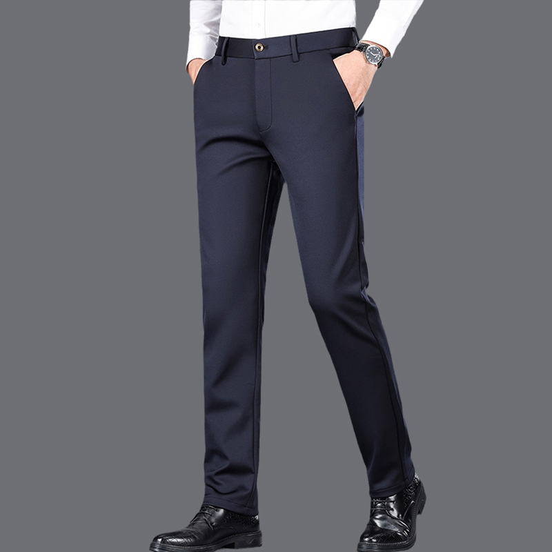 Straight padded business suit pants men