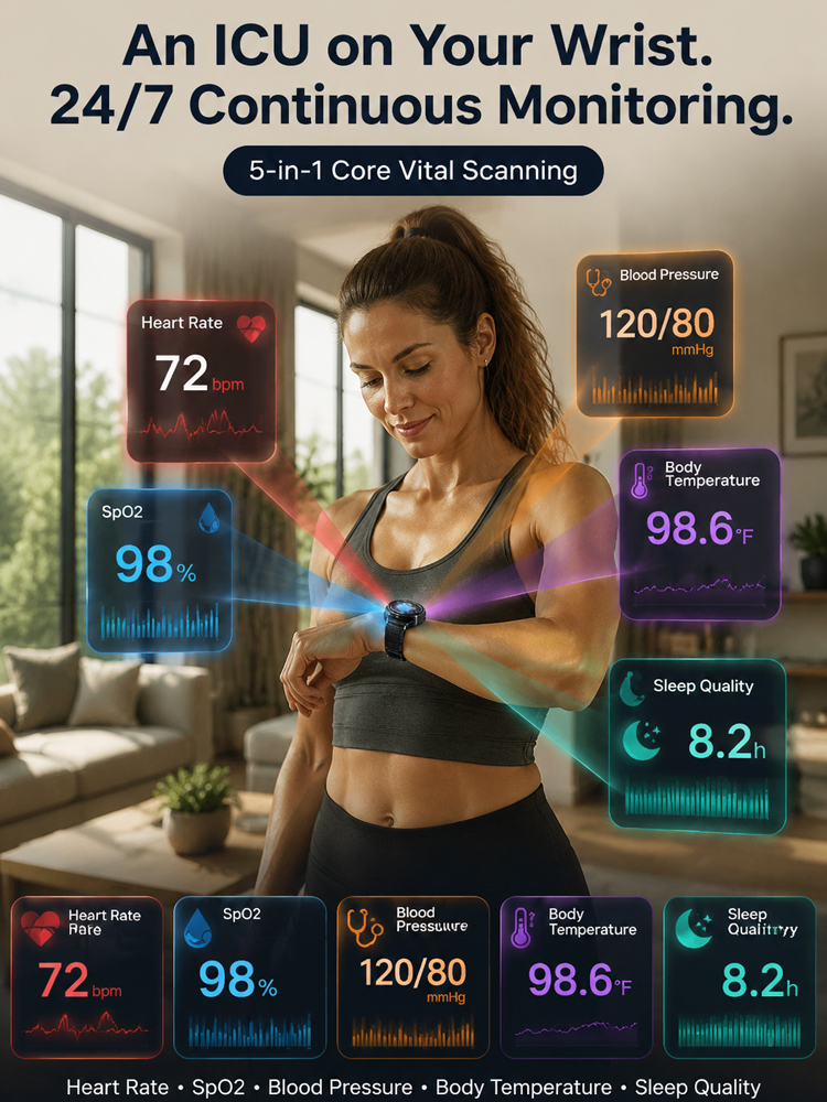 【Endorsed by Medical Doctors!】The Latest Smart Health Watch！The Premium Choice for Professionals!