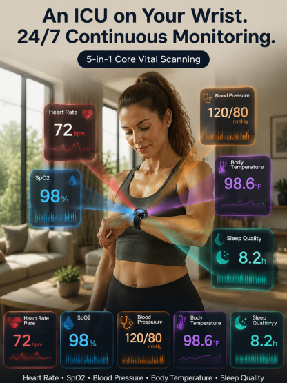 【Endorsed by Medical Doctors!】The Latest Smart Health Watch！The Premium Choice for Professionals!