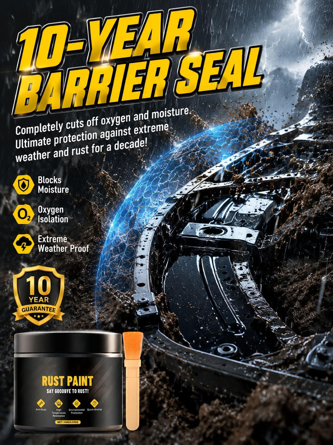 【Rust Prevention from the Source】Water-based metal paint rust remover agent⚡Watch rust vanish in 60 seconds—no sanding, no scraping.