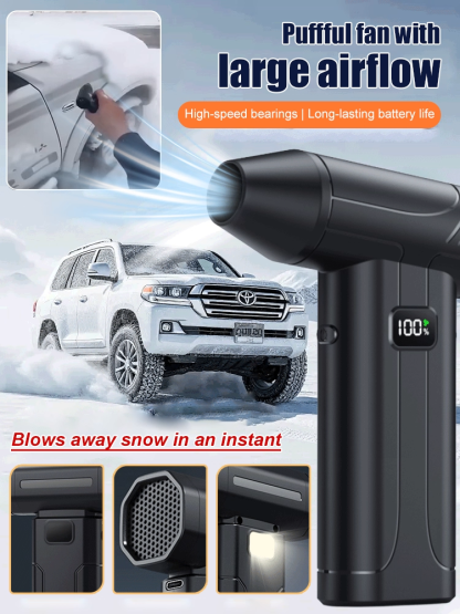 Turbocharged dust removal and snow blowing fan