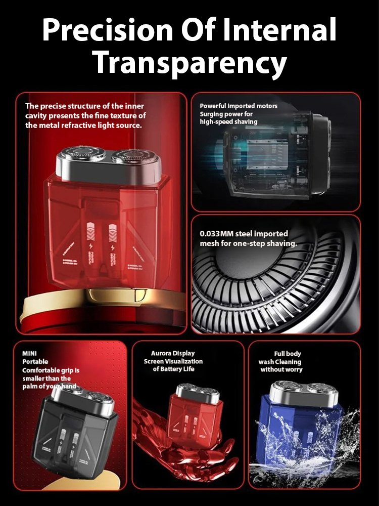 【Twin Engine Trend Mecha Razor】Dual-engine power, mecha design, intelligent contouring system