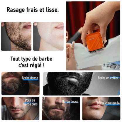 Petit rasoir à lame magnétique suspendue en acier, design de canon.