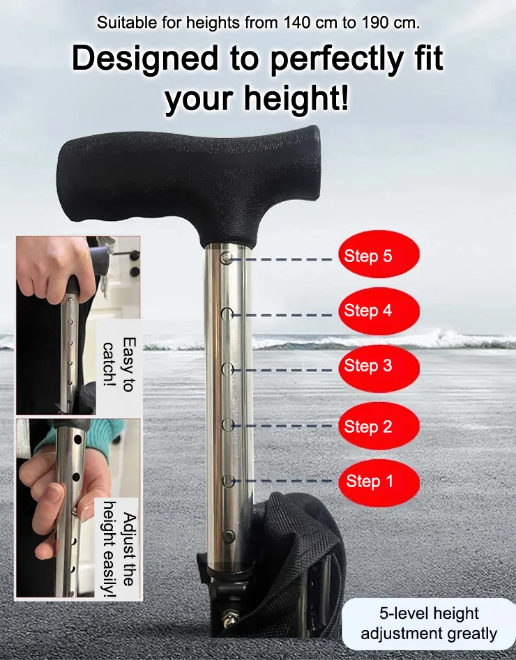 [3 colors optional] Retractable non-slip hiking cane chair