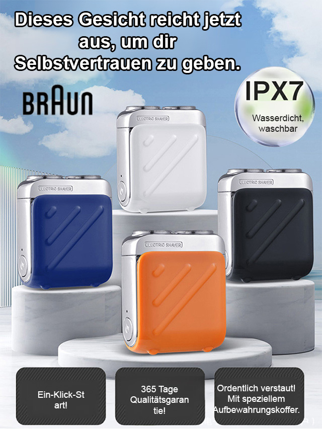 【50% Rabatt】Tragbarer elektrischer Rasierer mit Doppelkopf