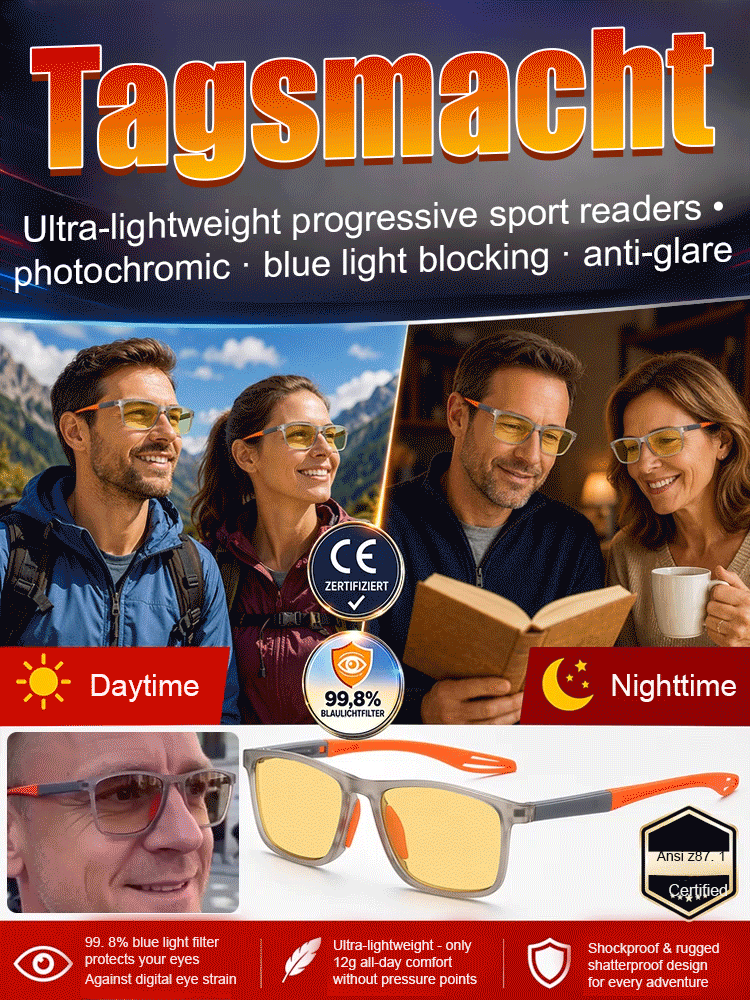 🕶️ Stop Switching Glasses! Smart Zoom Photosensitive Eyewear – Read, Drive & Protect in One Pair