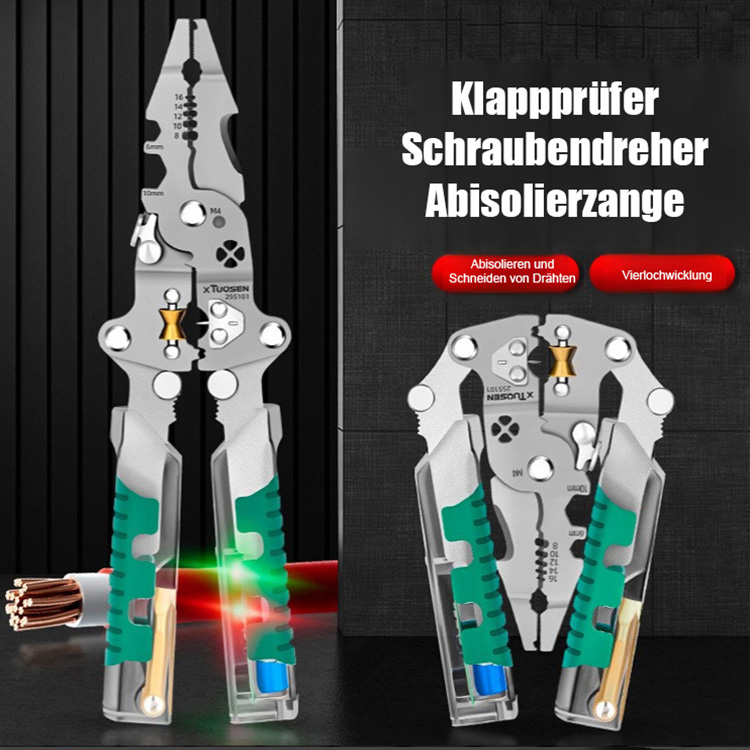 【Ein Werkzeug mit 14 Funktionen】Faltbarer Spannungsprüfer, Schraubendreher, Drahtschneider. Alles aus einer Hand!