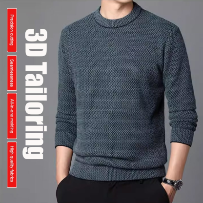 Men's Chunky Knit Letter Sweater with Fleece Lining.