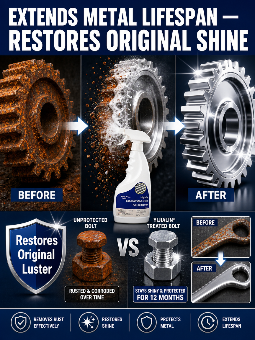 🛠️ 【Instant Rust Eraser】Ultra-Strong Metal Revival Spray