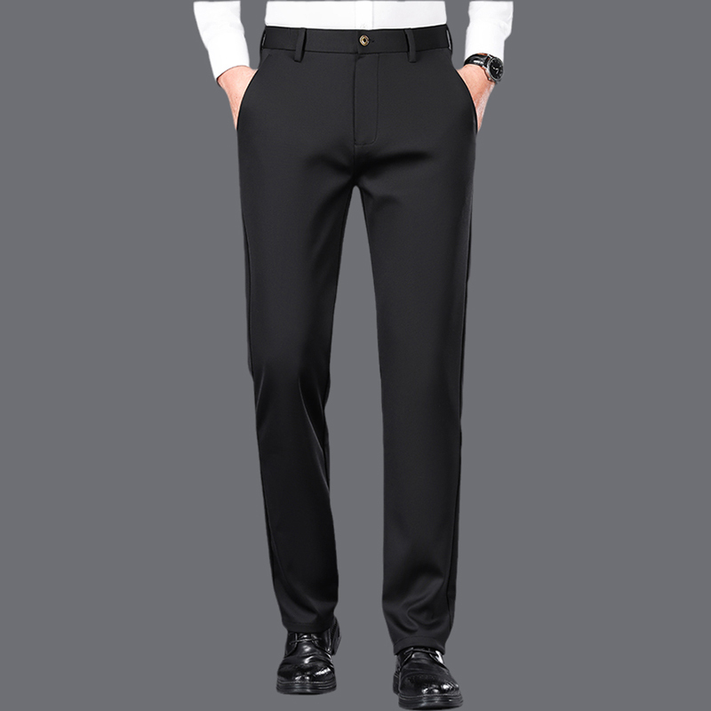 Straight padded business suit pants men