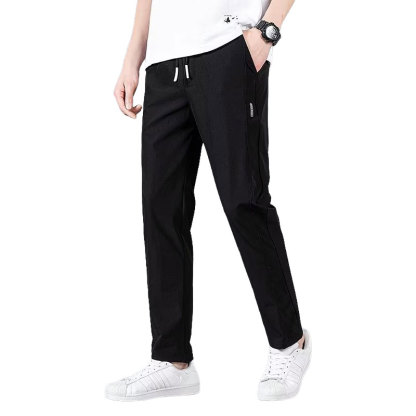 Casual trousers with elastic waistband