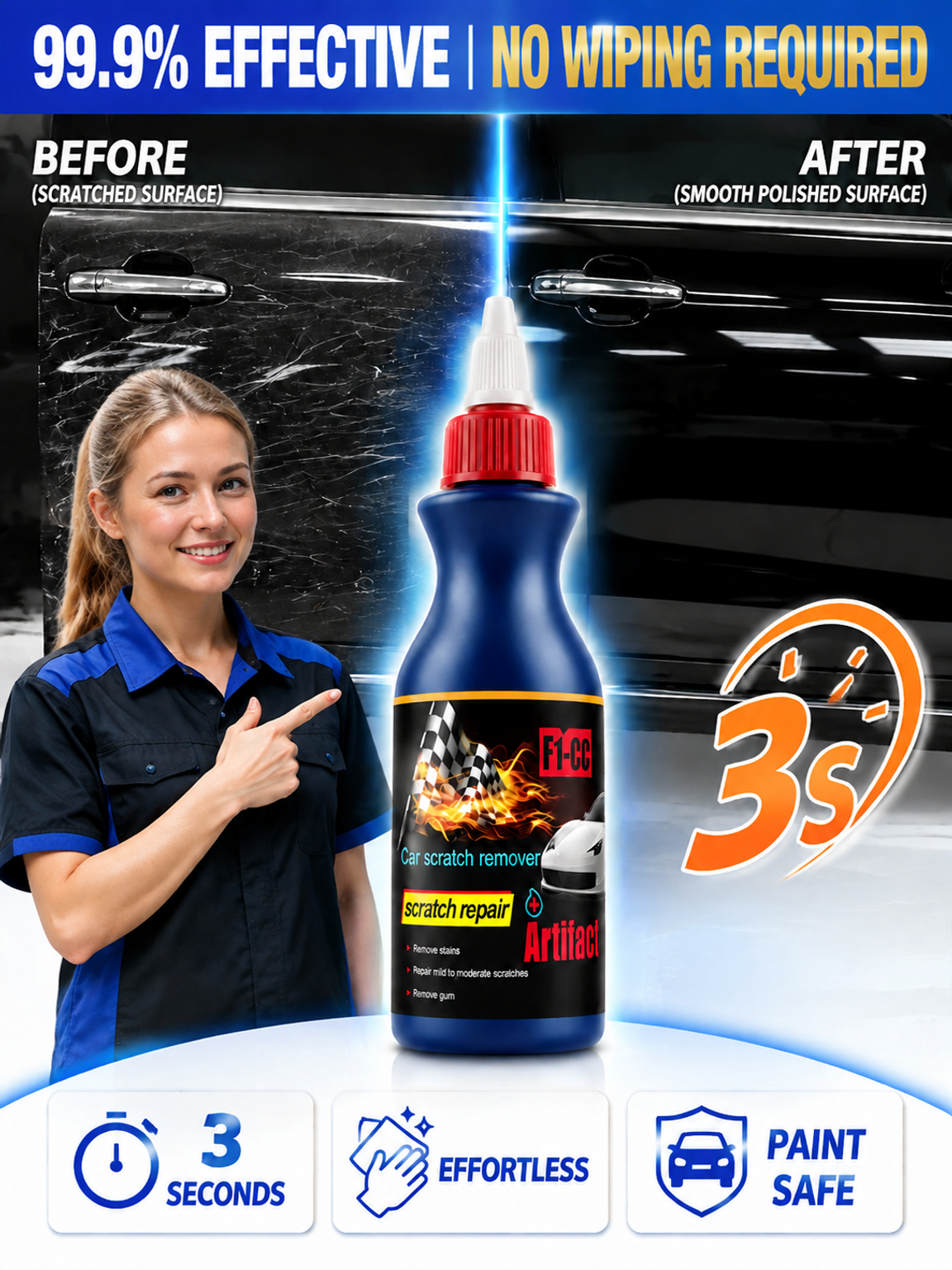 Car Scratch Repair Spray [Buy 1 Get 1 Free]