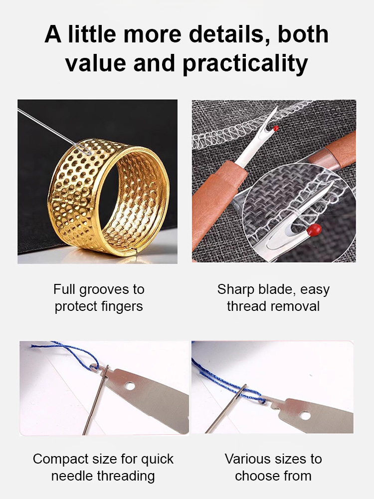 [Great Value 34-Piece Set] Large-Eye Steel Needle Sewing Tool Set