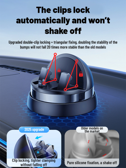 【No fear of bumpy roads and emergency braking】Smartphone Holder 🔥Automatic adsorption and 360-degree adjustment, as firm as if welded on!