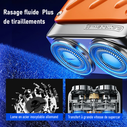 Petit rasoir à lame magnétique suspendue en acier, design de canon.