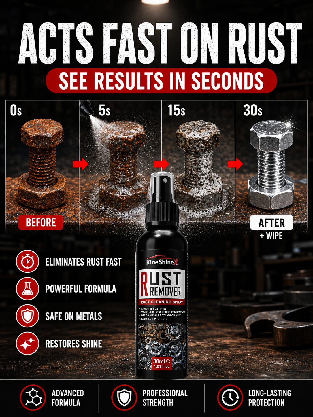 Powerful Rust Remover Spray [Removes Rust in Three Seconds]