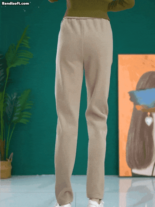 High-waisted warm padded pants