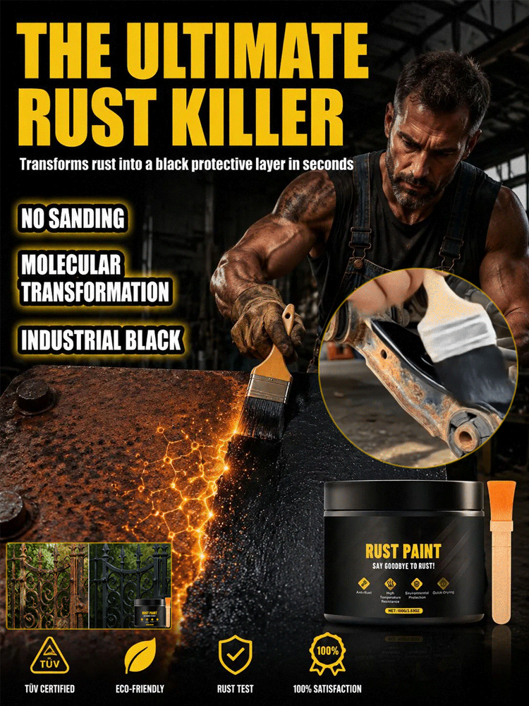 【Rust Prevention from the Source】Water-based metal paint rust remover agent⚡Watch rust vanish in 60 seconds—no sanding, no scraping.