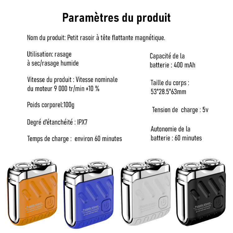 Petit rasoir à lame magnétique suspendue en acier, design de canon.