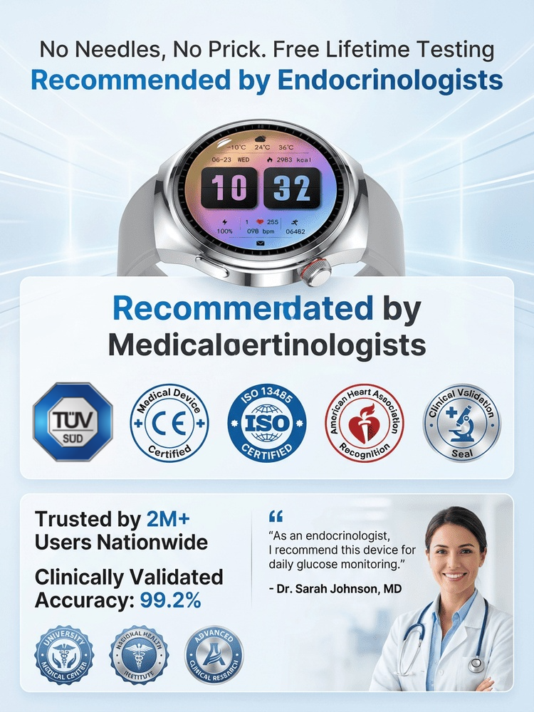 【Endorsed by Medical Doctors!】The Latest Smart Health Watch！The Premium Choice for Professionals!