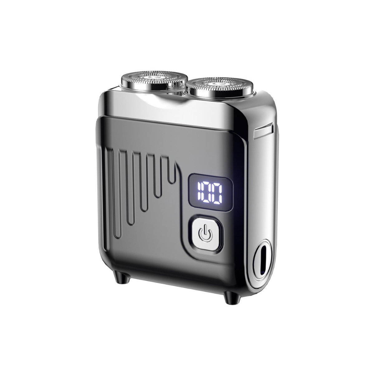 Next-generation portable rotary dual-ring electric shaver.