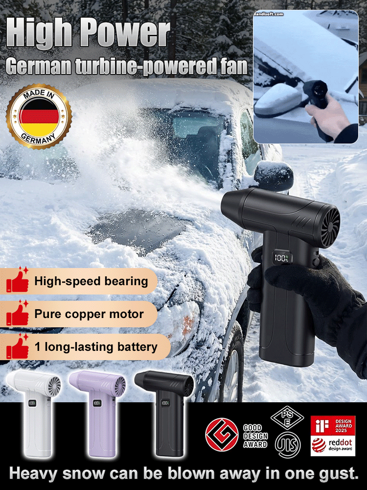 Turbocharged dust removal and snow blowing fan