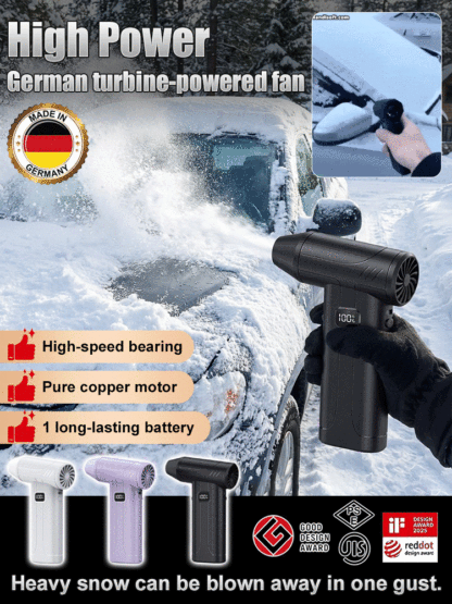 Turbocharged dust removal and snow blowing fan