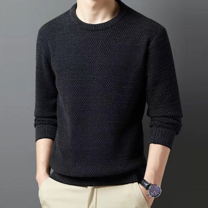Men's Chunky Knit Letter Sweater with Fleece Lining.