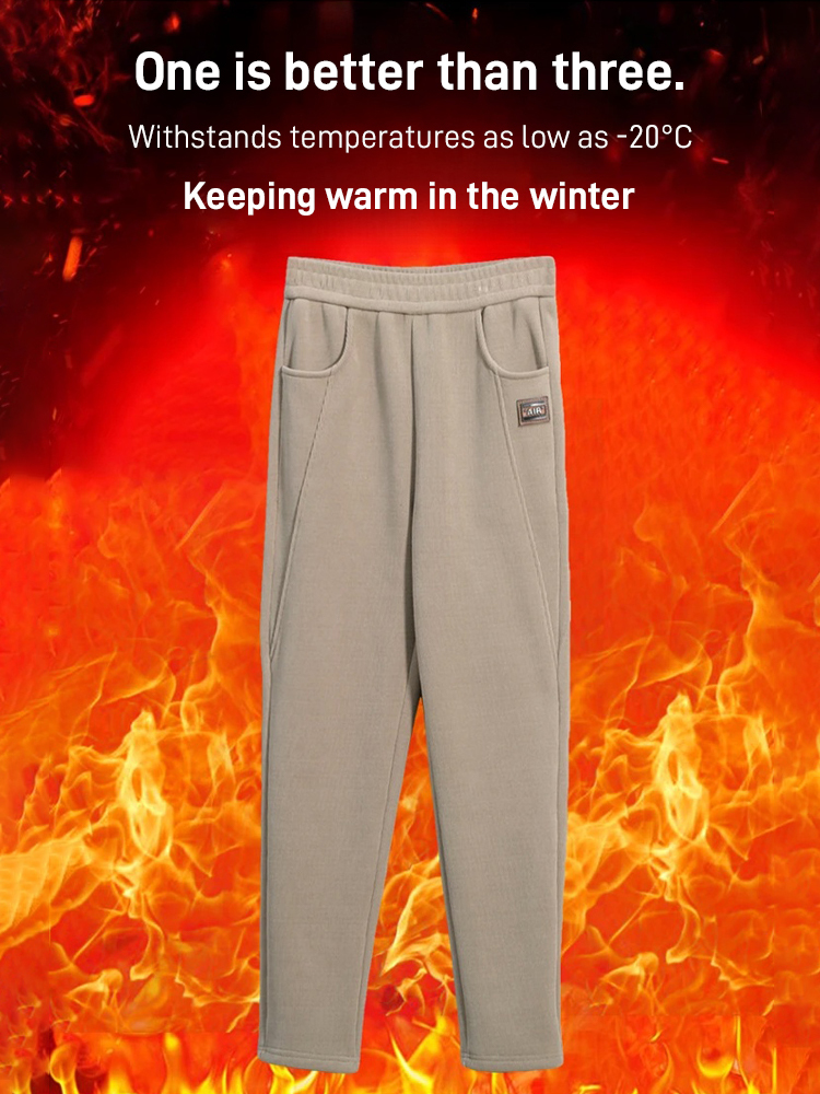 High-waisted warm padded pants