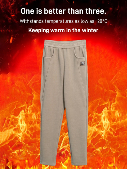 High-waisted warm padded pants