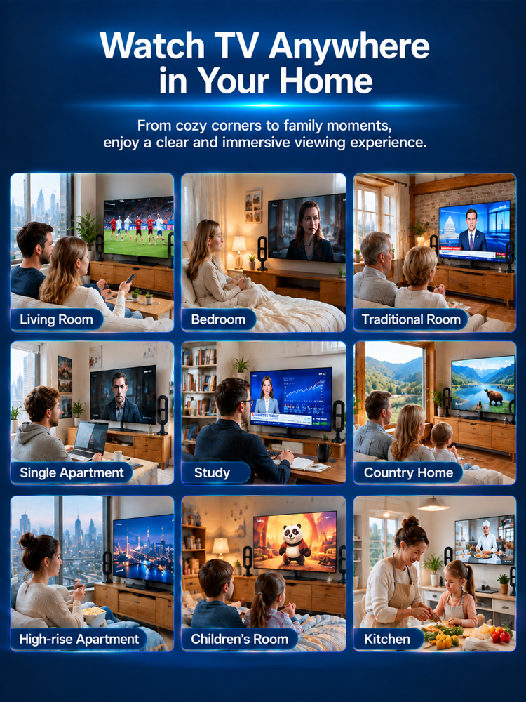 📺 X-Radar HD Antenna | 1000+ Free Channels for Life