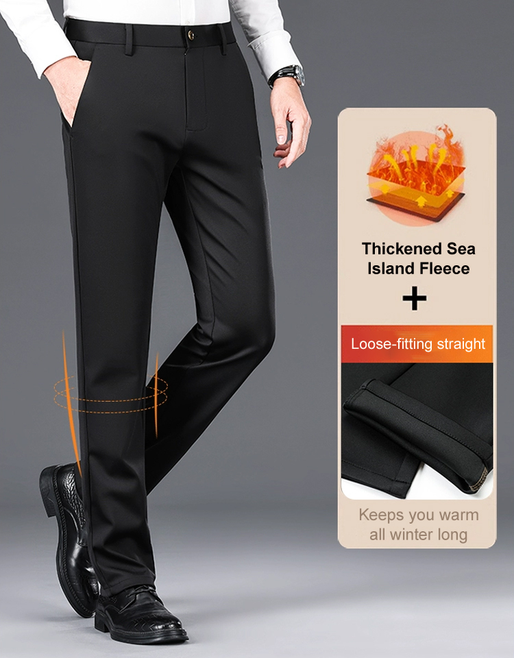 Straight padded business suit pants men