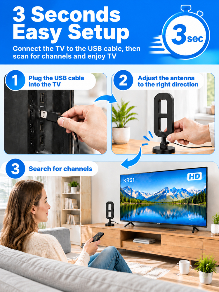 📺 X-Radar HD Antenna | 1000+ Free Channels for Life