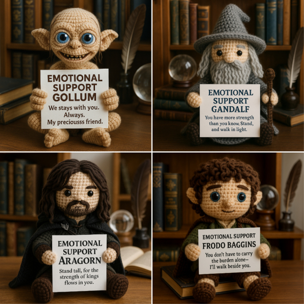 Fellowship of Comfort: LOTR Emotional Support Crochet Set