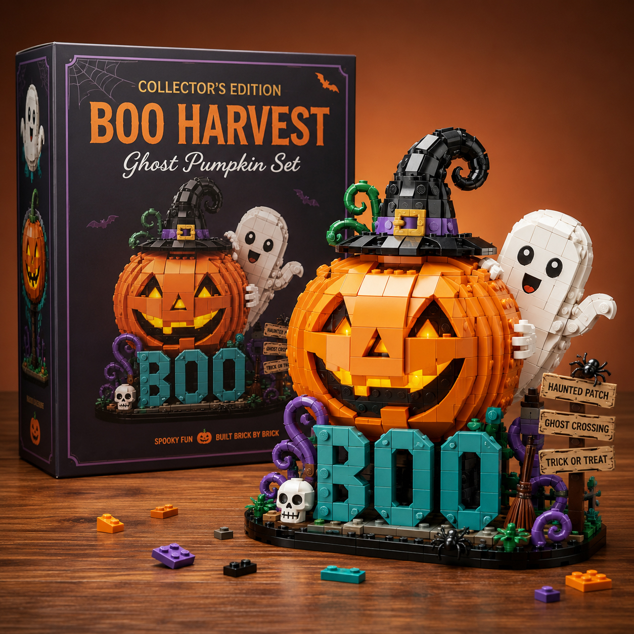 🎃 Boo Harvest Ghost Pumpkin Building Block Set