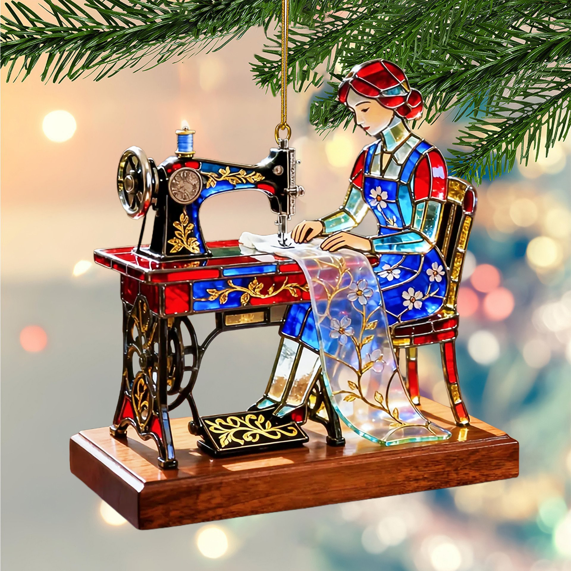Sewing Memories Stained Glass Ornament
