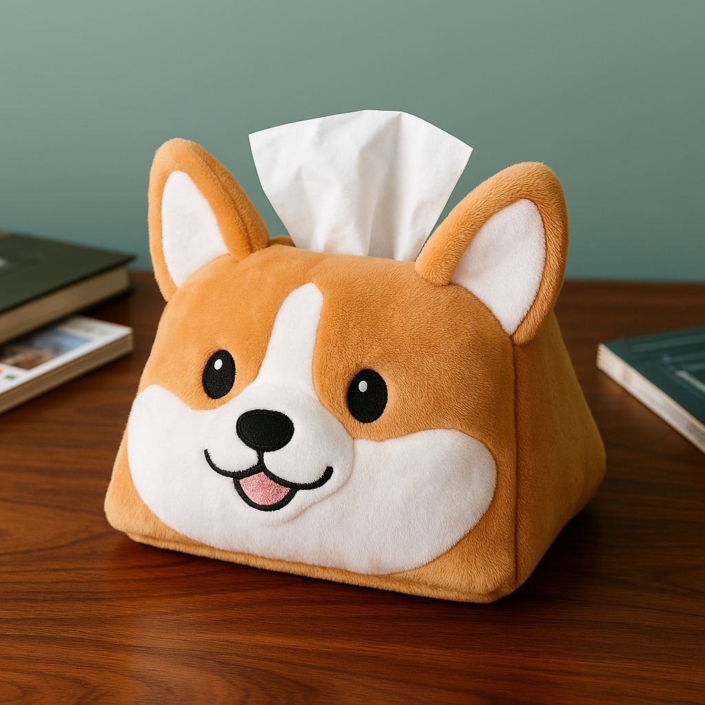 Adorable Dog Plush Tissue Box