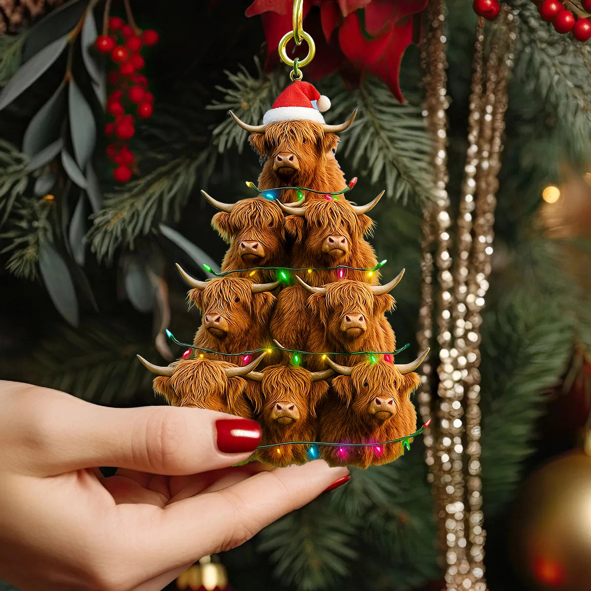 Highland Cattle Christmas Tree Ornament